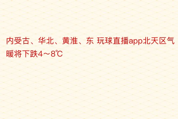 内受古、华北、黄淮、东 玩球直播app北天区气暖将下跌4～8℃