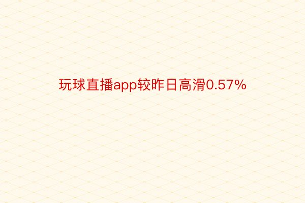 玩球直播app较昨日高滑0.57%
